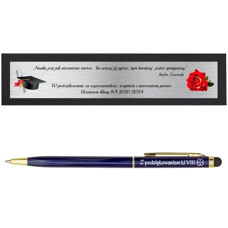 Długopis reklamowy /Długopis aluminiowy Touch Tip Gold/ granatowy