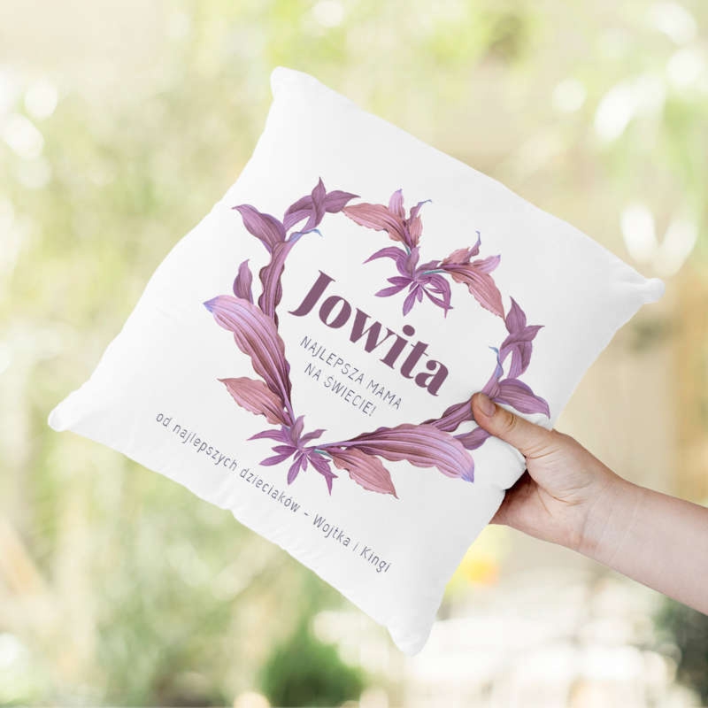 Dzień Mamy: Poduszka Najlepsza dla Mamy z imieniem, satyna