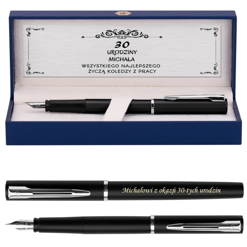 Prezent dla maturzysty: pióro Waterman Allure czarny mat z grawerem