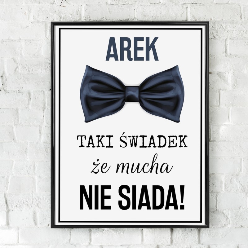 Podziękowanie dla świadka: plakat Mucha nie siada w ramce ze szkłem