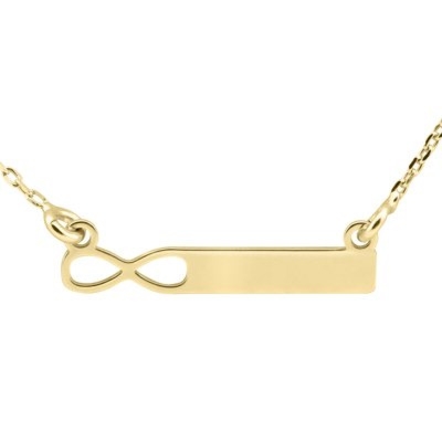 Na Walentynki: pozłacany naszyjnik srebro 925 nieskończoność z blaszką