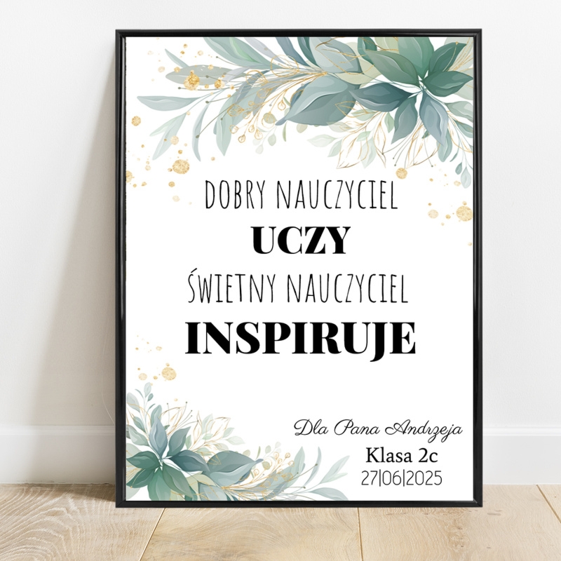 Zakończenie roku: plakat z cytatem i dedykacją dla nauczyciela