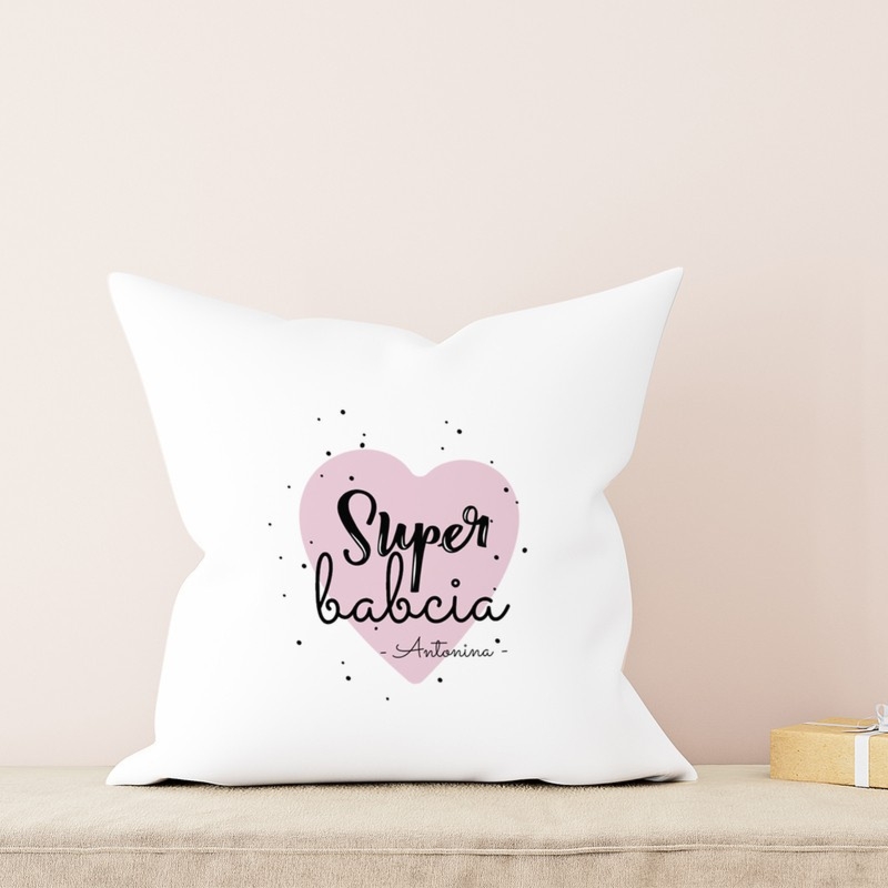 Dzień Babci Poduszka Super Babcia z nadrukiem i dedykacją