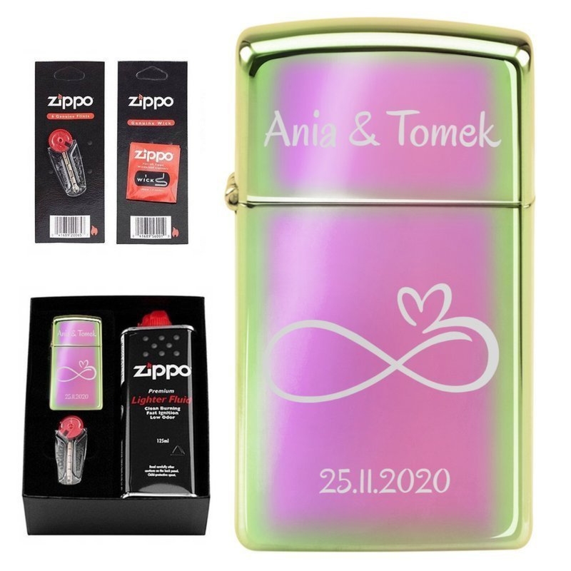 Zapalniczka Zippo Slim 20493 Spectrum w pudełku z grawerem