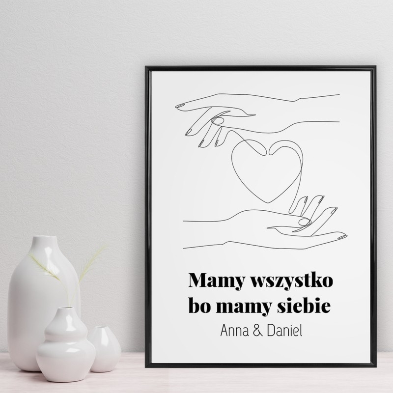 Personalizowany plakat dla pary Mamy wszystko bo mamy siebie