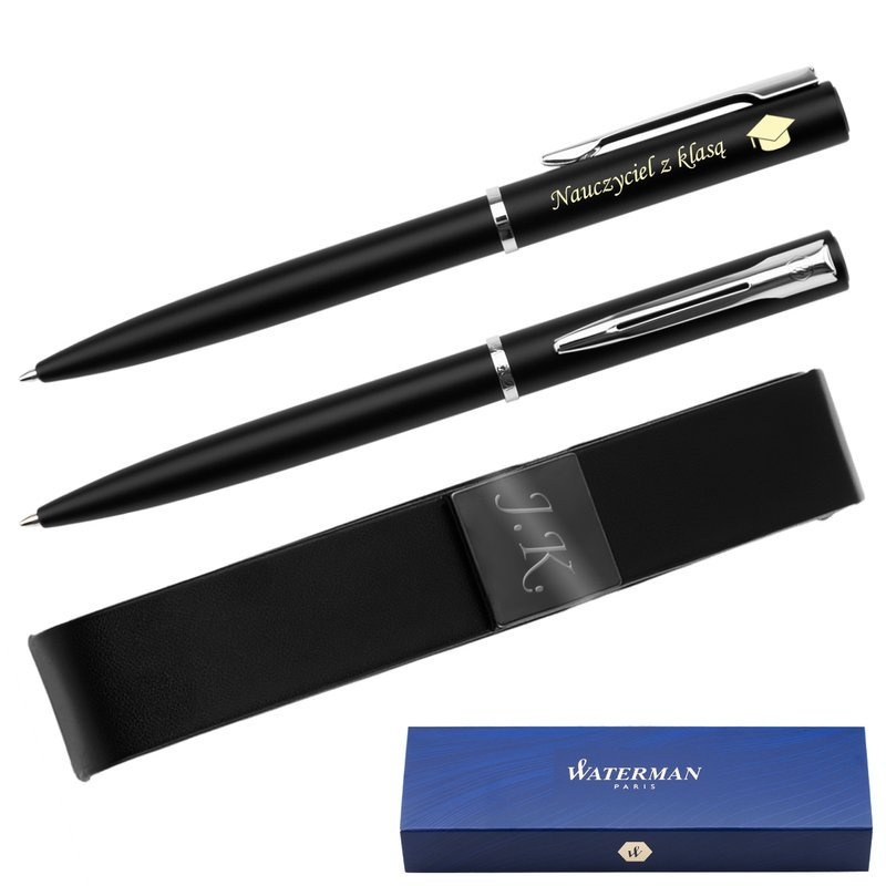 Image of Waterman Allure Długopis Czarny CT + Etui Grawer