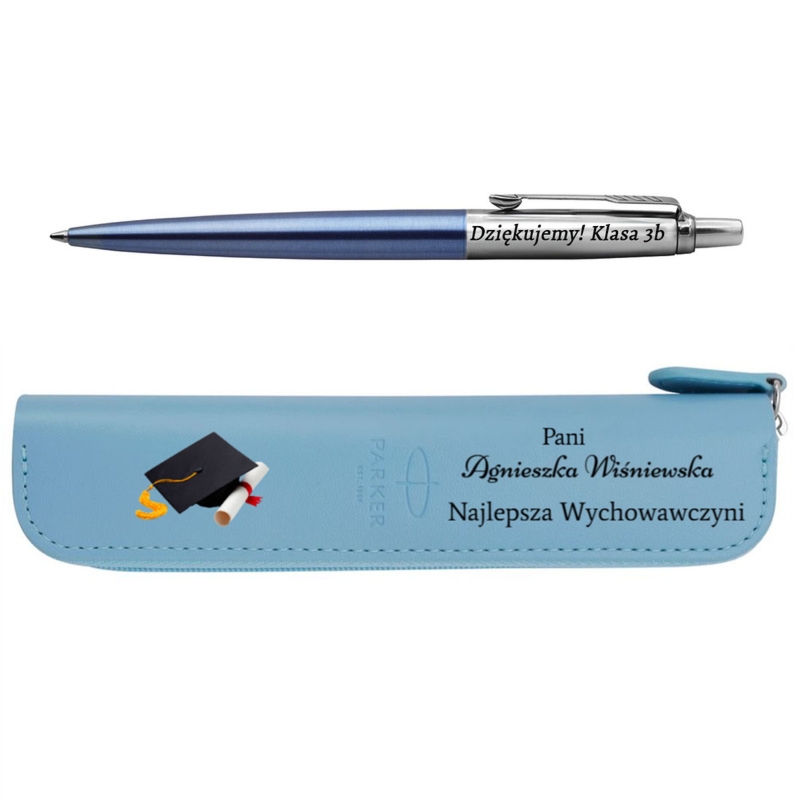 Prezent dla nauczyciela Parker Jotter CT Waterloo Blue z grawerem