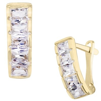 Złote kolczyki z cyrkoniami pr. 333 na biglu na Dzień Matki