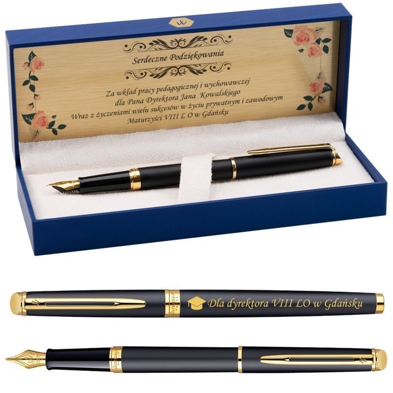 Pióro wieczne Waterman Hemisphere czarny mat GT z grawerem