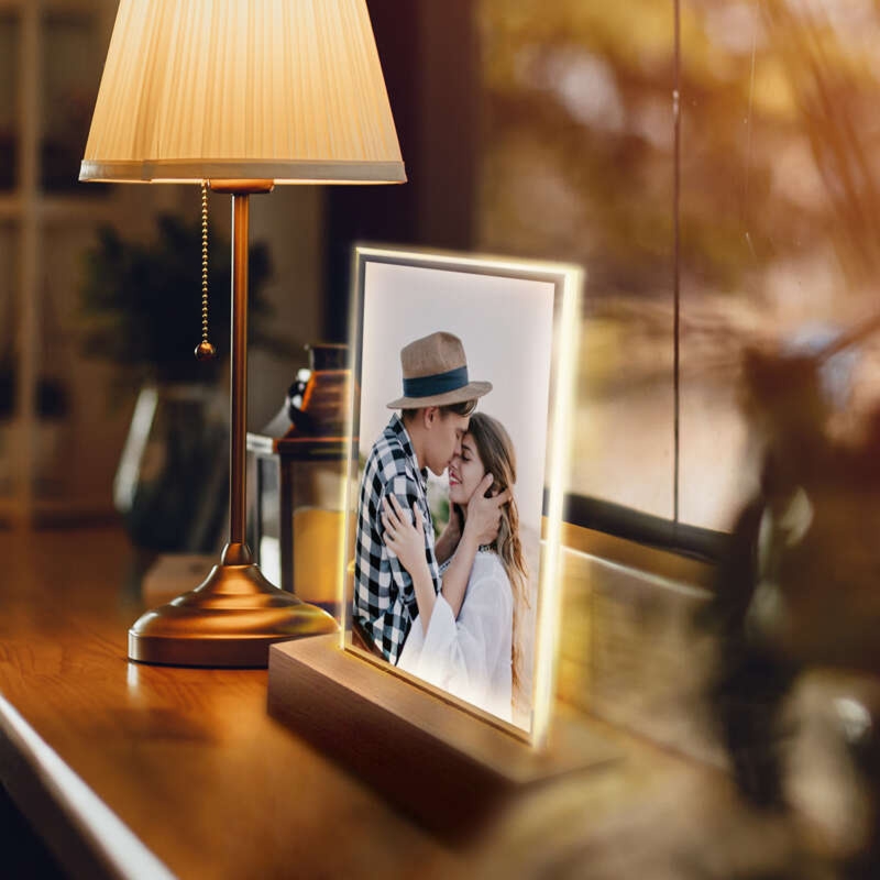 Personalizowana ramka LED z akrylu na rocznicę ze zdjęciem