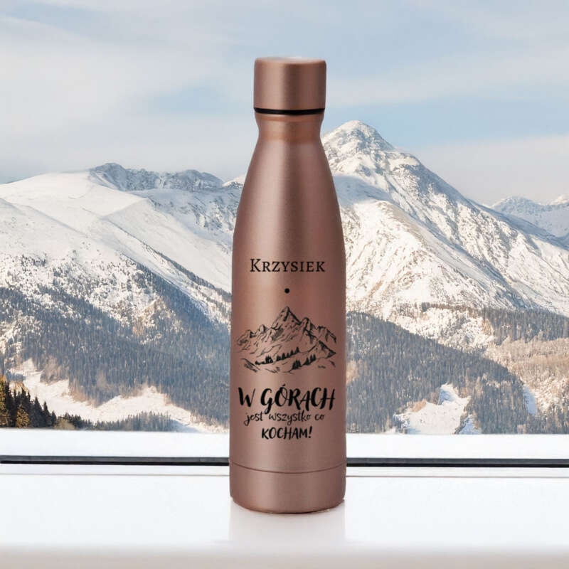 Personalizowana butelka termiczna 500 ml dla miłośnika gór z grawerem