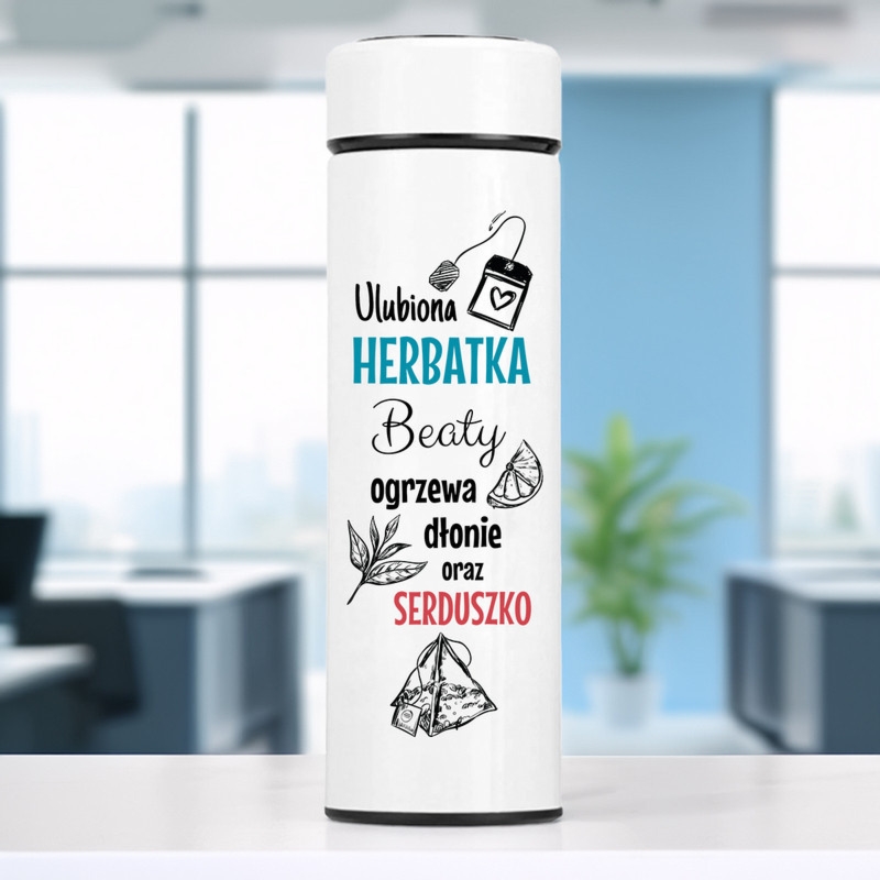 Na Dzień Babci kubek termiczny LED z nadrukiem UV i imieniem
