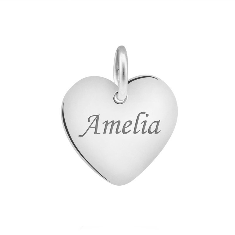 Wisiorek serce ze srebra próby 925 z grawerem jednostronnym