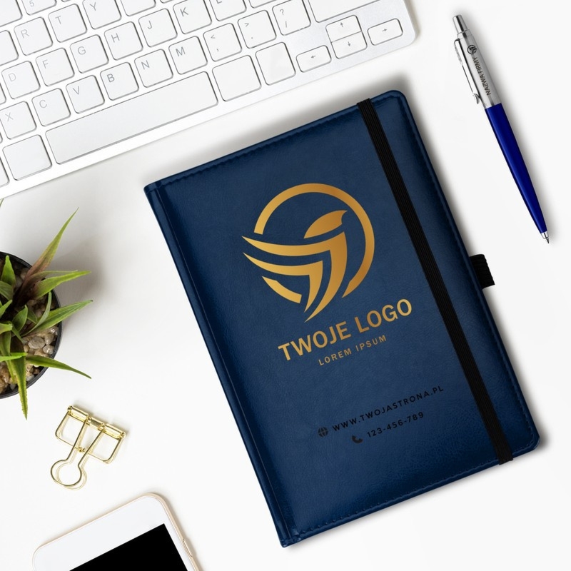 Zestaw firmowy Nebraska niebieski z nadrukiem UV i grawerem