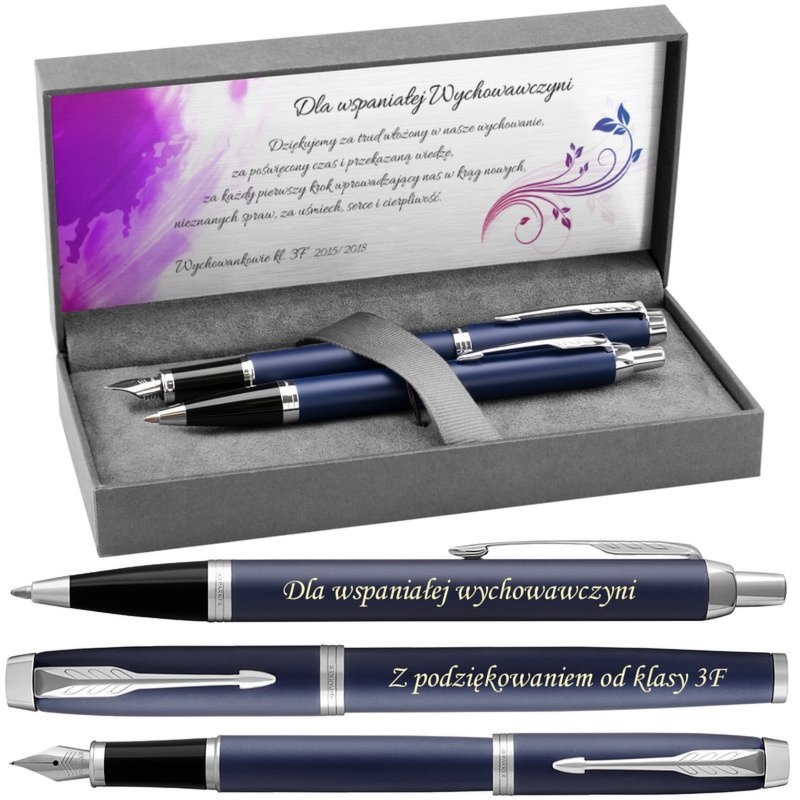 Na zakończenie roku szkolnego: zestaw Parker IM Blue CT z grawerem