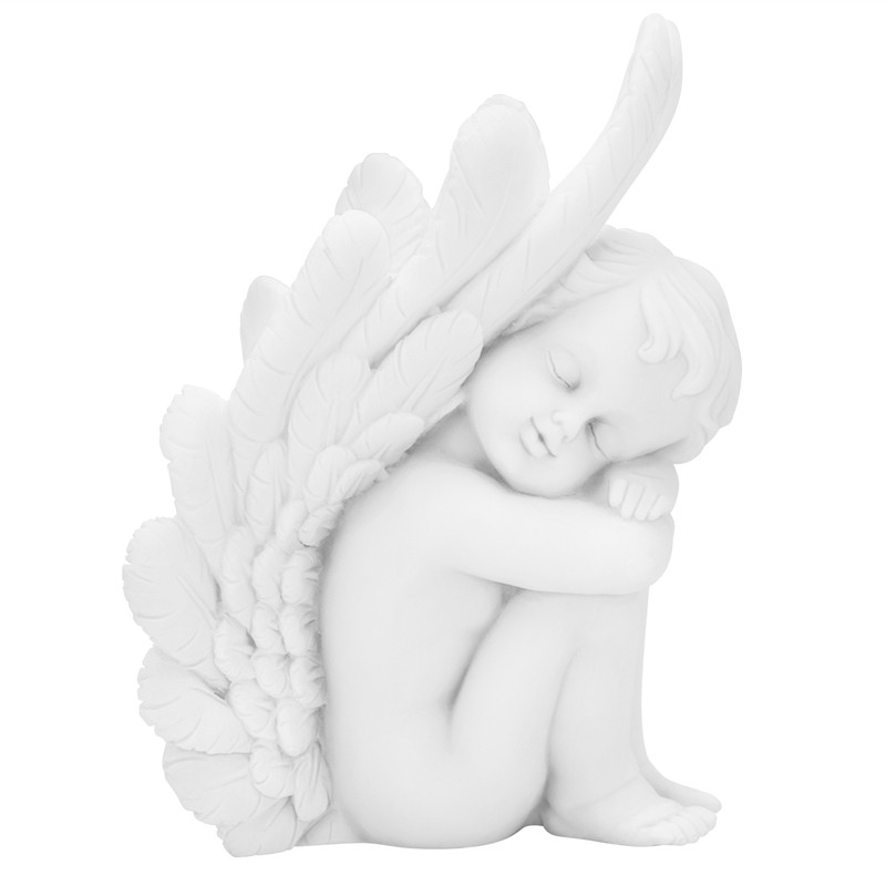 Image of Figurka Śpiący aniołek z alabastru.
