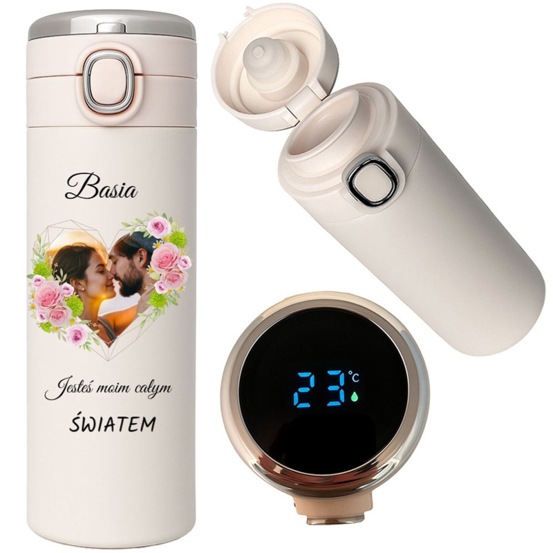 Kubek termiczny z LED Królowa jest tylko jedna – personalizacja UV