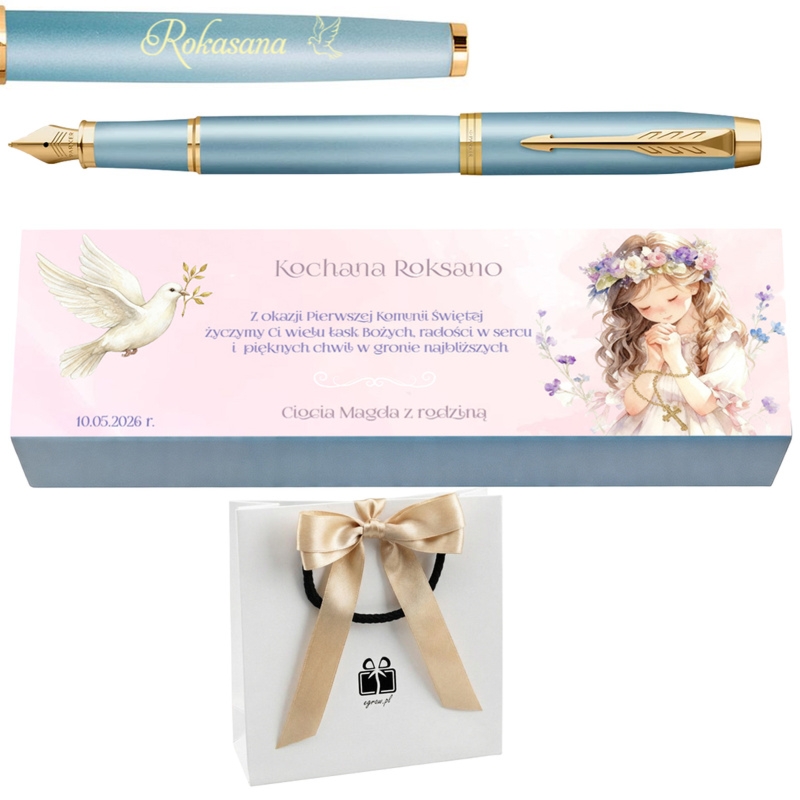 Pióro wieczne Parker IM Monochrome Burgundy z grawerem – elegancki prezent na Pierwszą Komunię Świętą