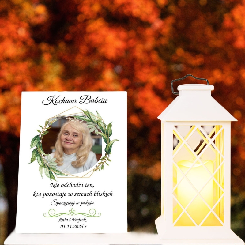 Zestaw dla Babci – lampion solarny LED i tabliczka z personalizacją