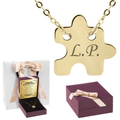 Naszyjnik puzzel pr. 333 z grawerem i dedykacją w pudełku