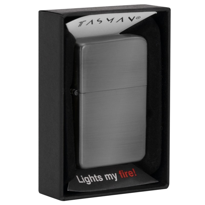 Zapalniczka benzynowa Tasman Szary Metal Windproof w pudełku
