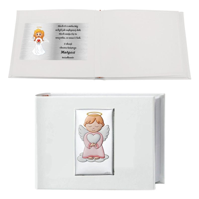 Album na zdjęcia z jasnej ekoskóry - idealny na chrzest i inne okazje Personalizacja