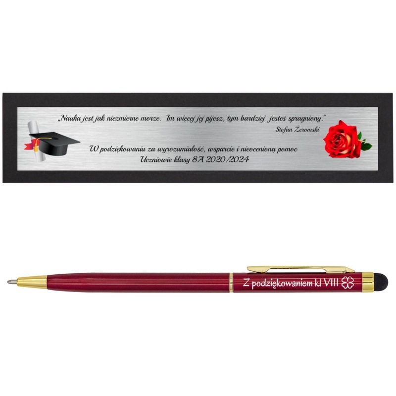 Długopis reklamowy /Długopis aluminiowy Touch Tip Gold/ bordowy