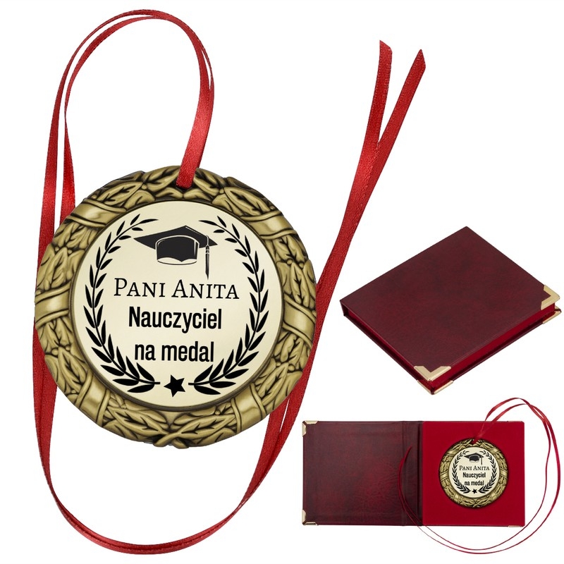 Image of Złoty medal z nadrukiem / Nauczyciel na medal