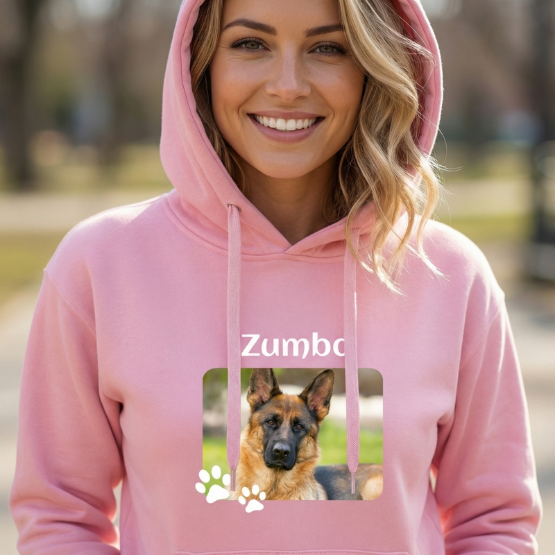 Personalizowana bluza damska ze zdjęciem psa i imieniem