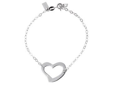 Bransoletka srebrna pr.925 serce rodowana prezent bez graweru