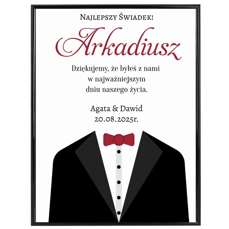 Podziękowanie ślubne dla świadka – plakat Najlepszy świadek