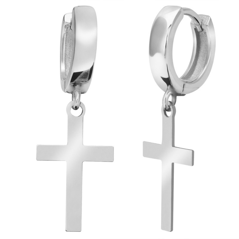 Srebrne kolczyki z krzyżykami pr. 925 delikatne na kółkach