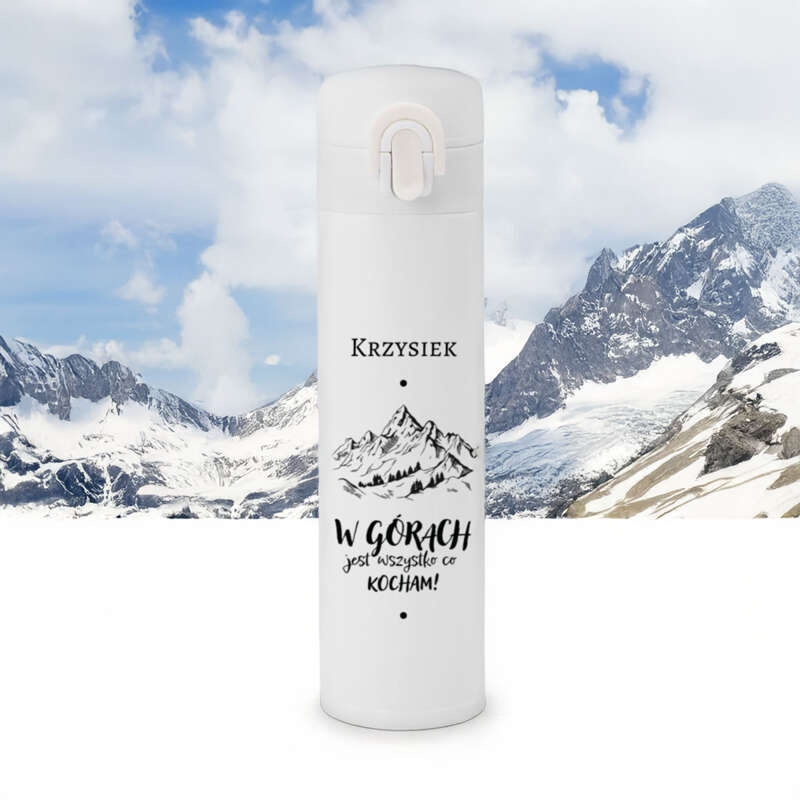 Image of Szczelny kubek izotermiczny 350 ml z nadrukiem UV – wyjątkowy prezent dla miłośnika gór