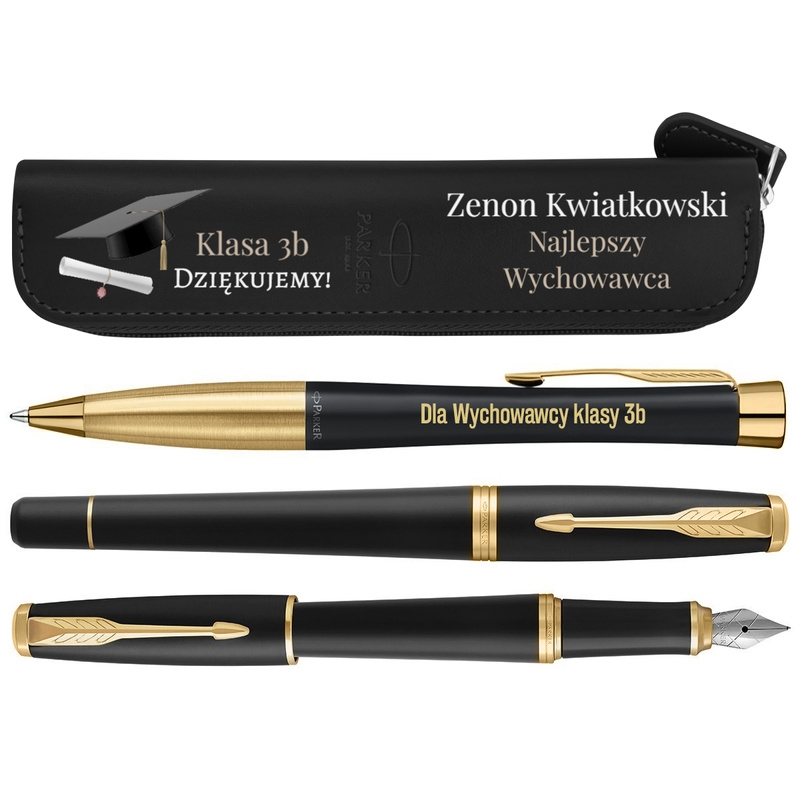 Image of Zestaw prezentowy Parker Urban GT – Pióro Wieczne i Długopis z Grawerem + Etui z Nadrukiem UV