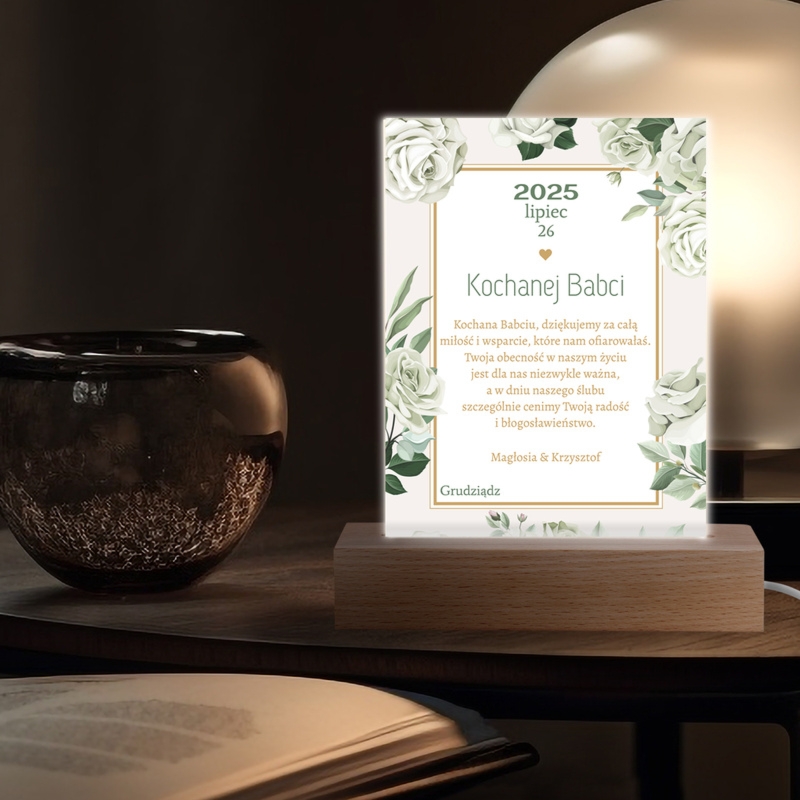 Podziękowanie dla bliskiej osoby: Ramka LED z personalizacją