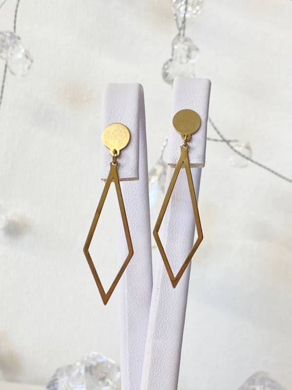 Złote kolczyki geometryczne na sztyft próba 333 z cechą probierczą