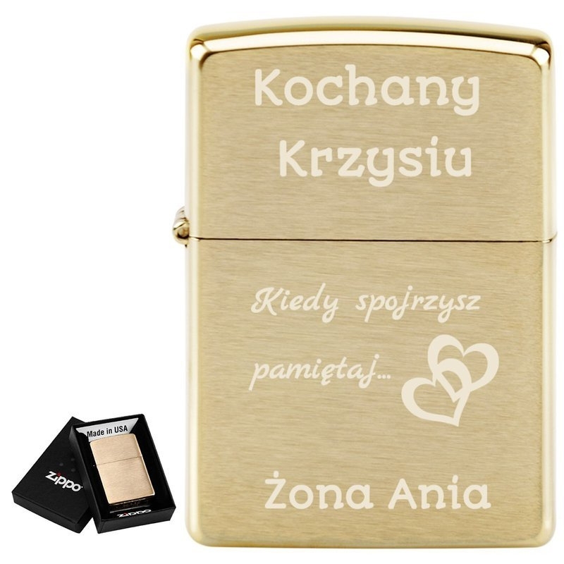 Image of Zapalniczka ZIPPO 204 B Brushed Brass Twój Grawer
