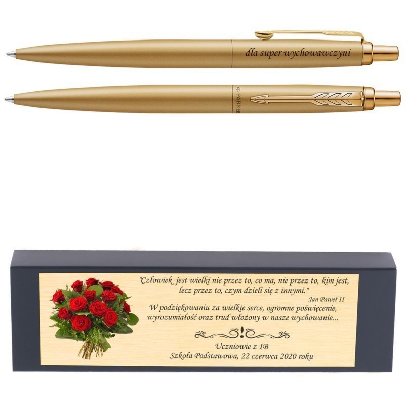 Długopis Parker Jotter XL Monochrome Gold z grawerem i tabliczką