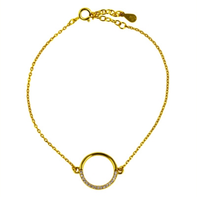 Na rocznicę pozłacana bransoletka kółko z cyrkoniami pr.925