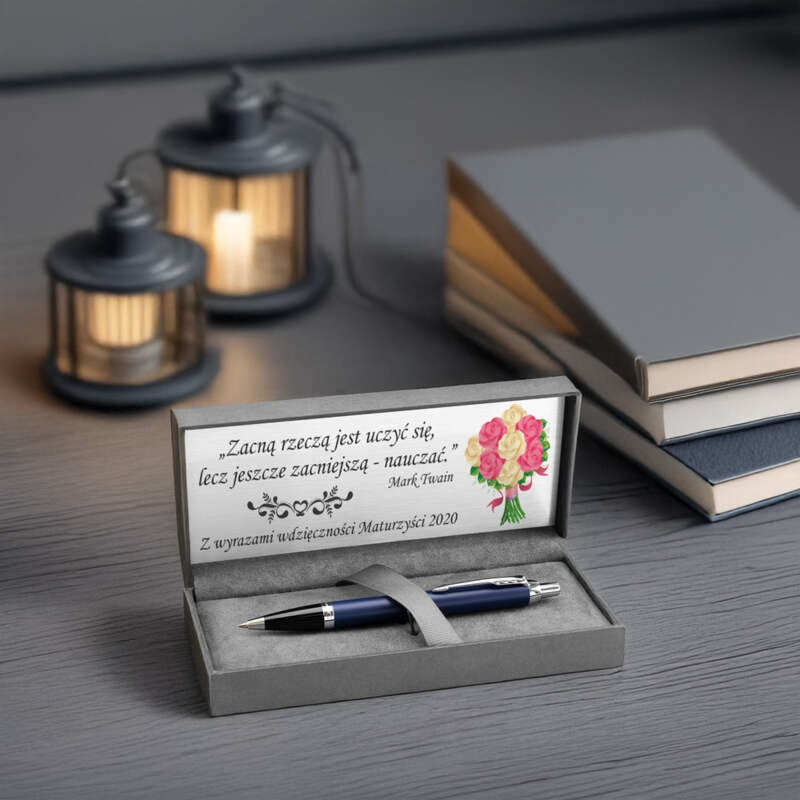 Długopis Parker IM matowy granat CT z grawerem i tabliczką