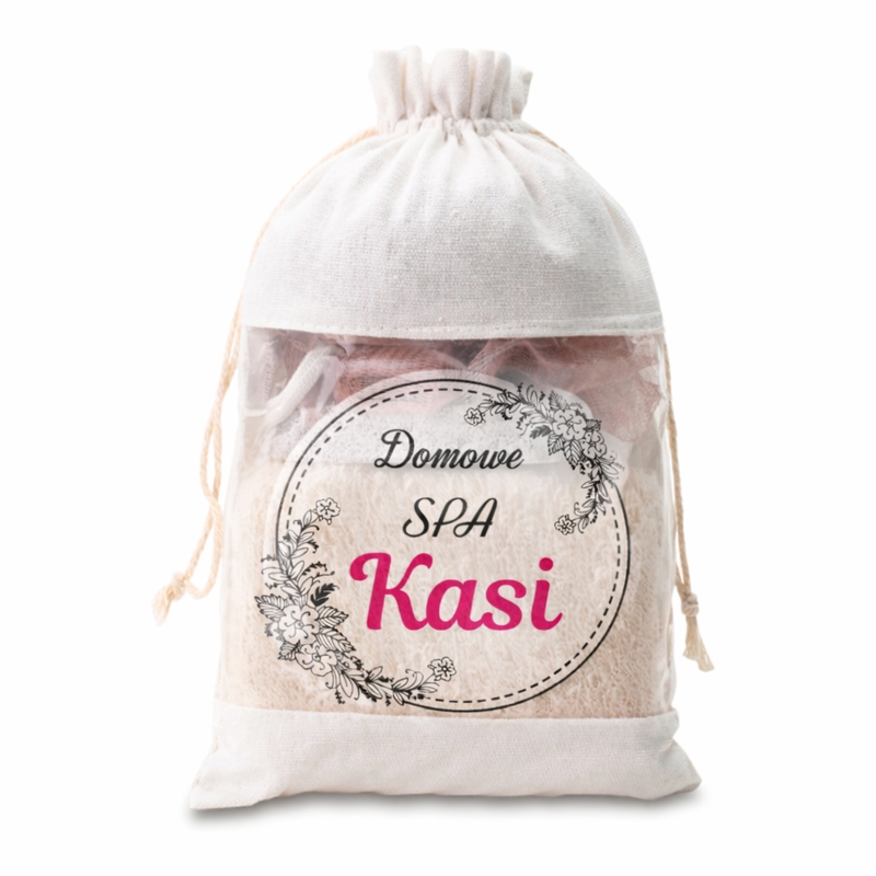 Zestaw Domowe SPA w bawełnianym woreczku – idealny pomysł na prezent z Twoim nadrukiem