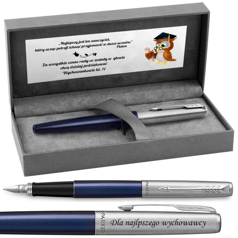 Dla nauczyciela pióro wieczne Parker Jotter Royal Blue z grawerem
