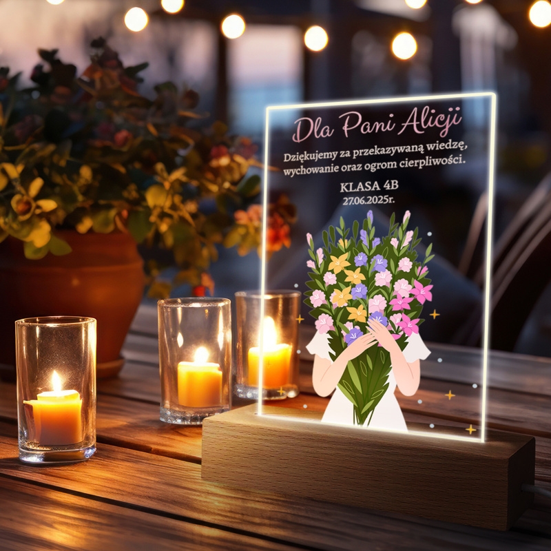 Zakończenie roku szkolnego – ramka LED z grawerem i zdjęciem