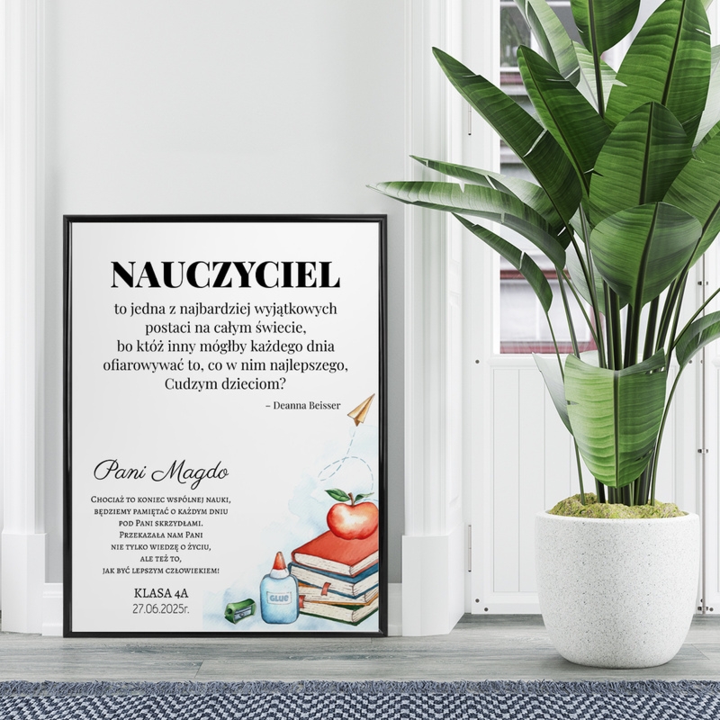 Zakończenie roku: Plakat z cytatem i dedykacją z personalizacją