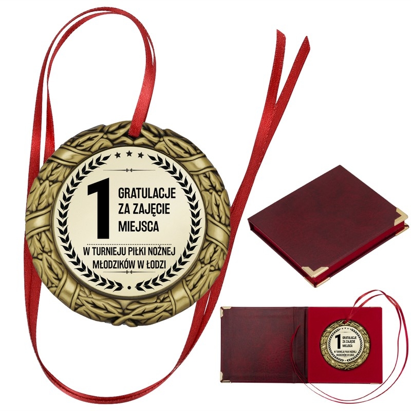 Image of Złoty medal z nadrukiem / Nagroda w turnieju sportowym lub konkursie