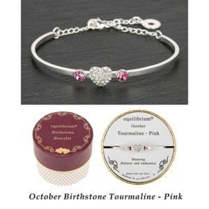 Bransoletka na Walentynki serce z różowymi cyrkoniami