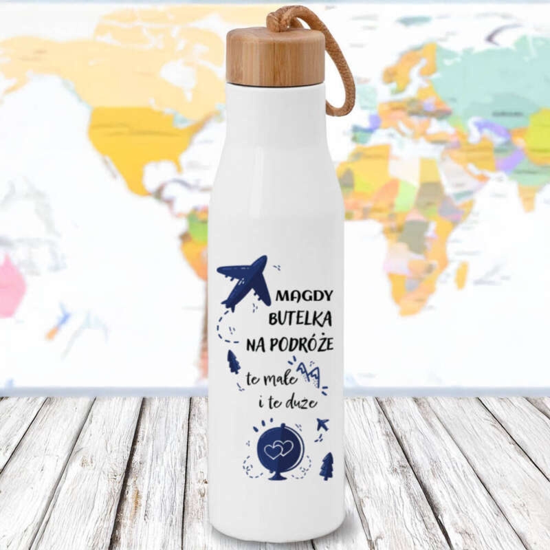 Butelka próżniowa 500 ml z nadrukiem UV dla miłośnika podróży