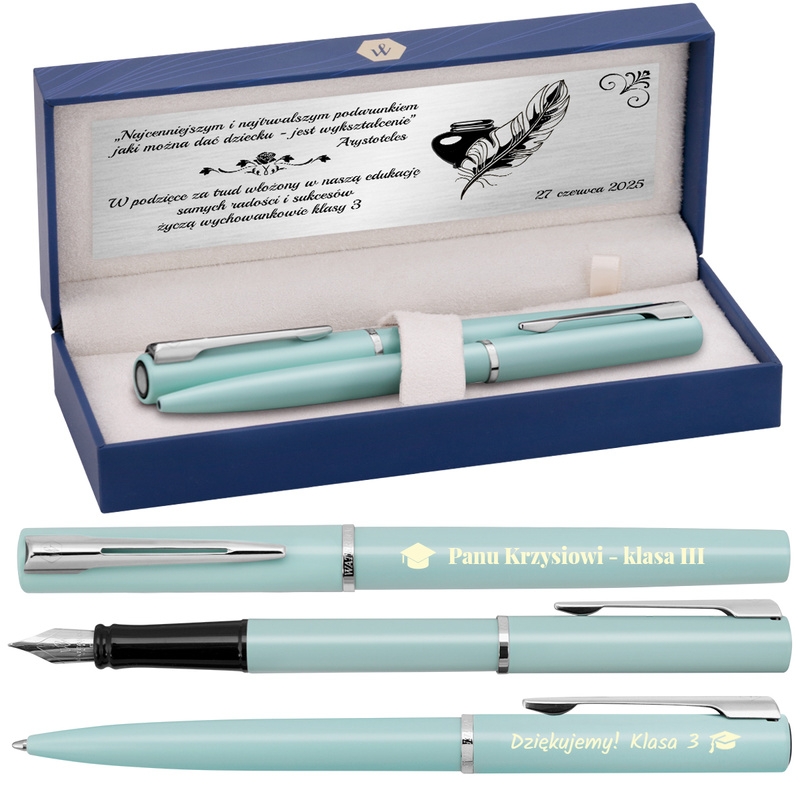 Image of Prezent piśmienniczy / Zestaw w Etui / Waterman Allure miętowy Prezent