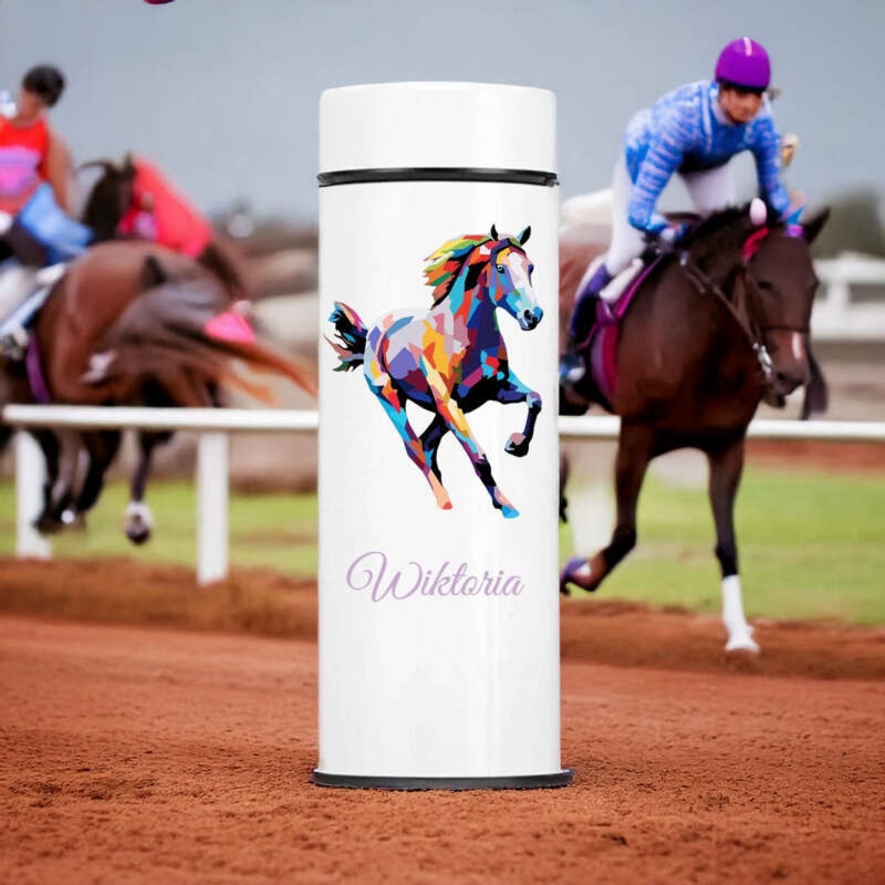 Na urodziny personalizowany kubek termiczny LED dla miłośniczki koni