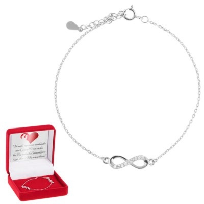 Na rocznicę bransoletka nieskończoność srebro 925 z dedykacją